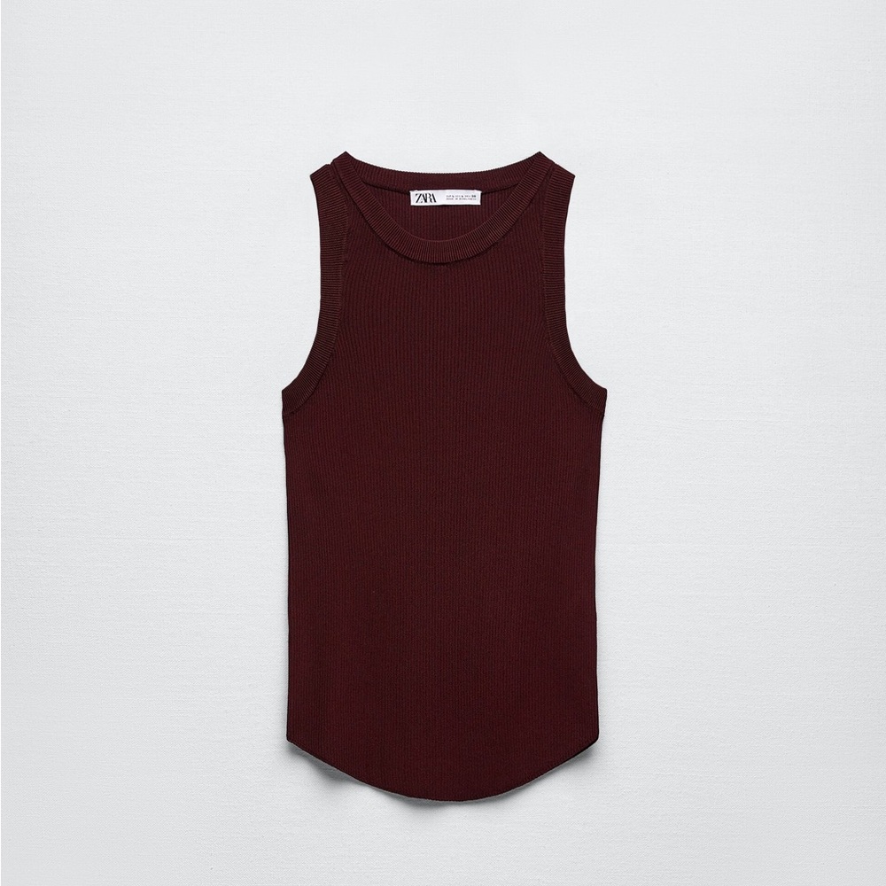 NWT Zara sleeveless ribbed sweater tank EXTRAFINE KNIT TOP